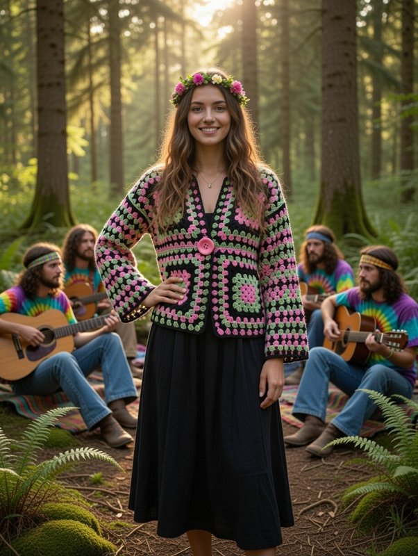 Groovy Granny Square Grief — Granny Square Cardigan
