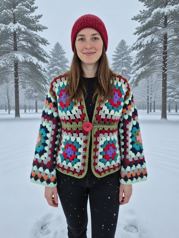 Snowflake Sanity Tax — Granny Square Cardigan