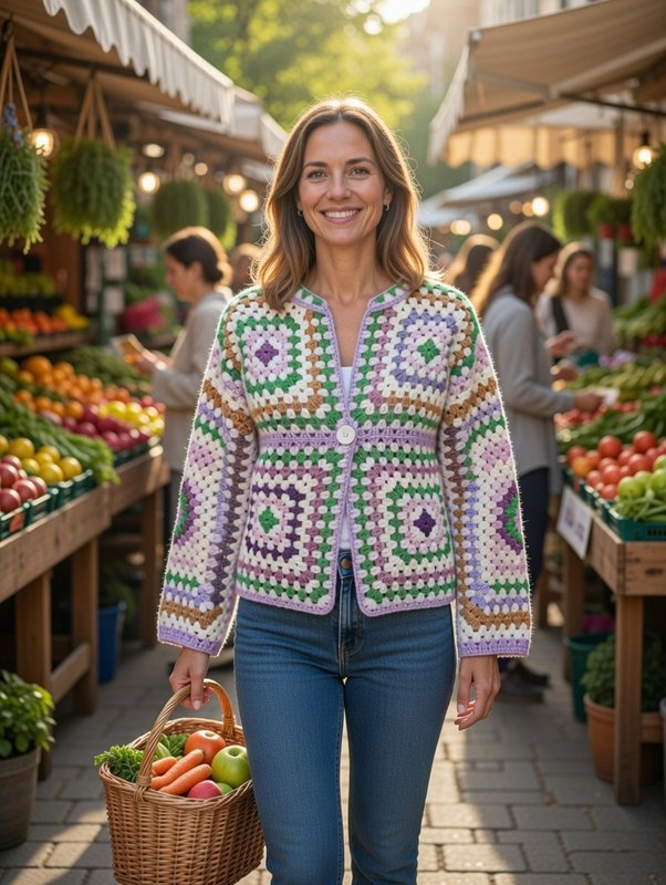 Woodstock Wage Theft — Granny Square Cardigan