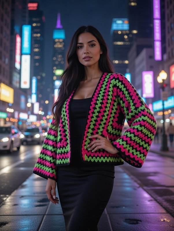 Midnight Hex Meltdown — Hexagonal Granny Square