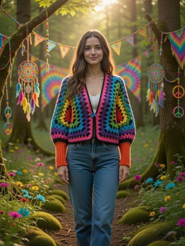 Psychedelic Patience Tax — Hexagonal Granny Square